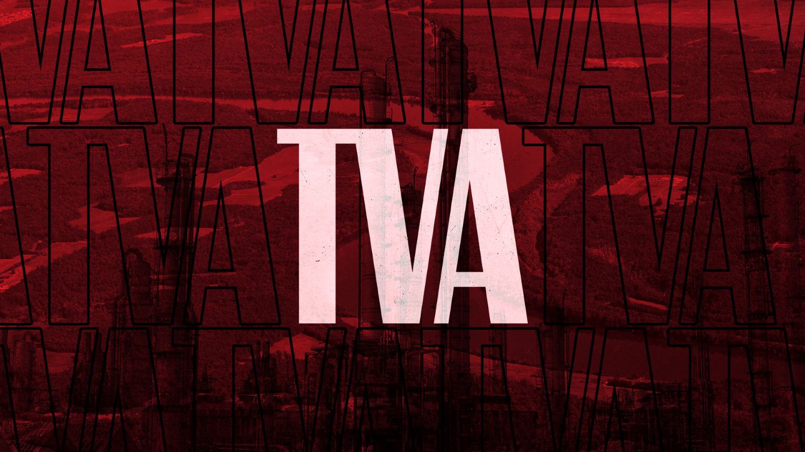 Composite: TVA logo and a gas plant