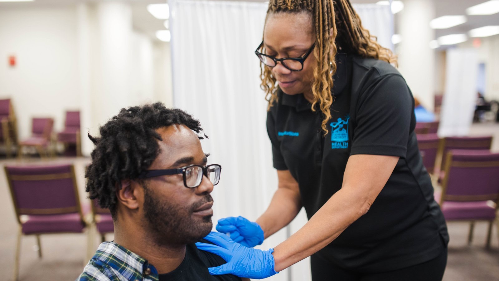 Man receiving a vaccine