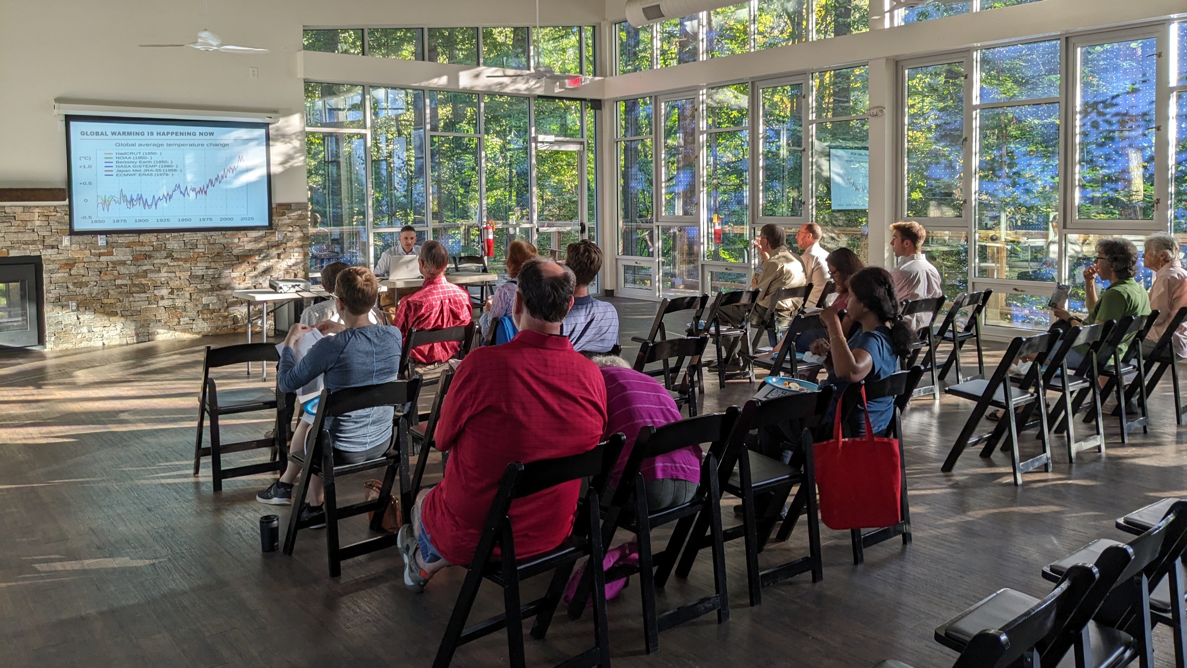 Larry leading a climate seminar.